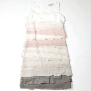 Loft Gradiant Layered Ruffle Dress